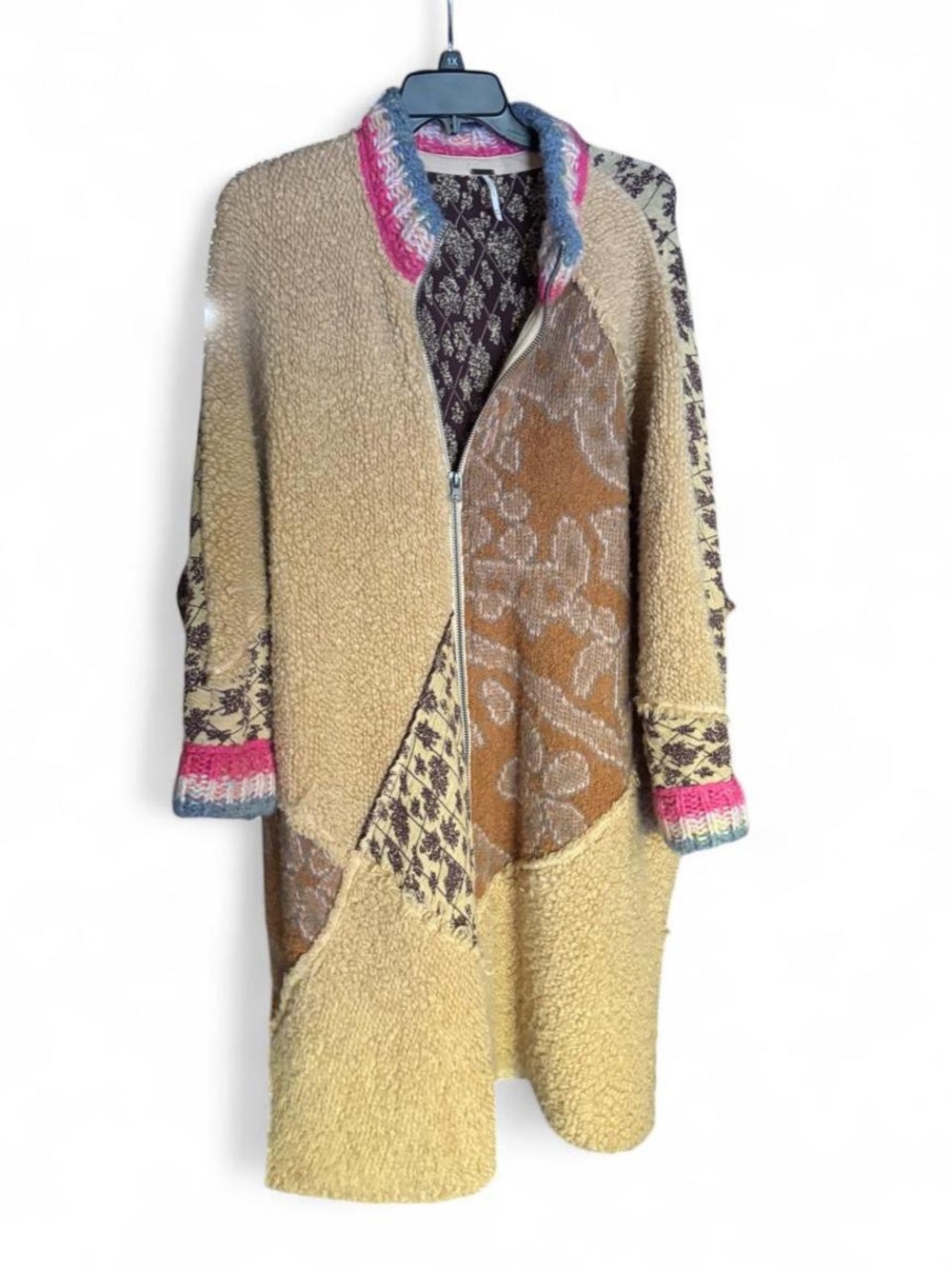 Free People full length zip up sweater